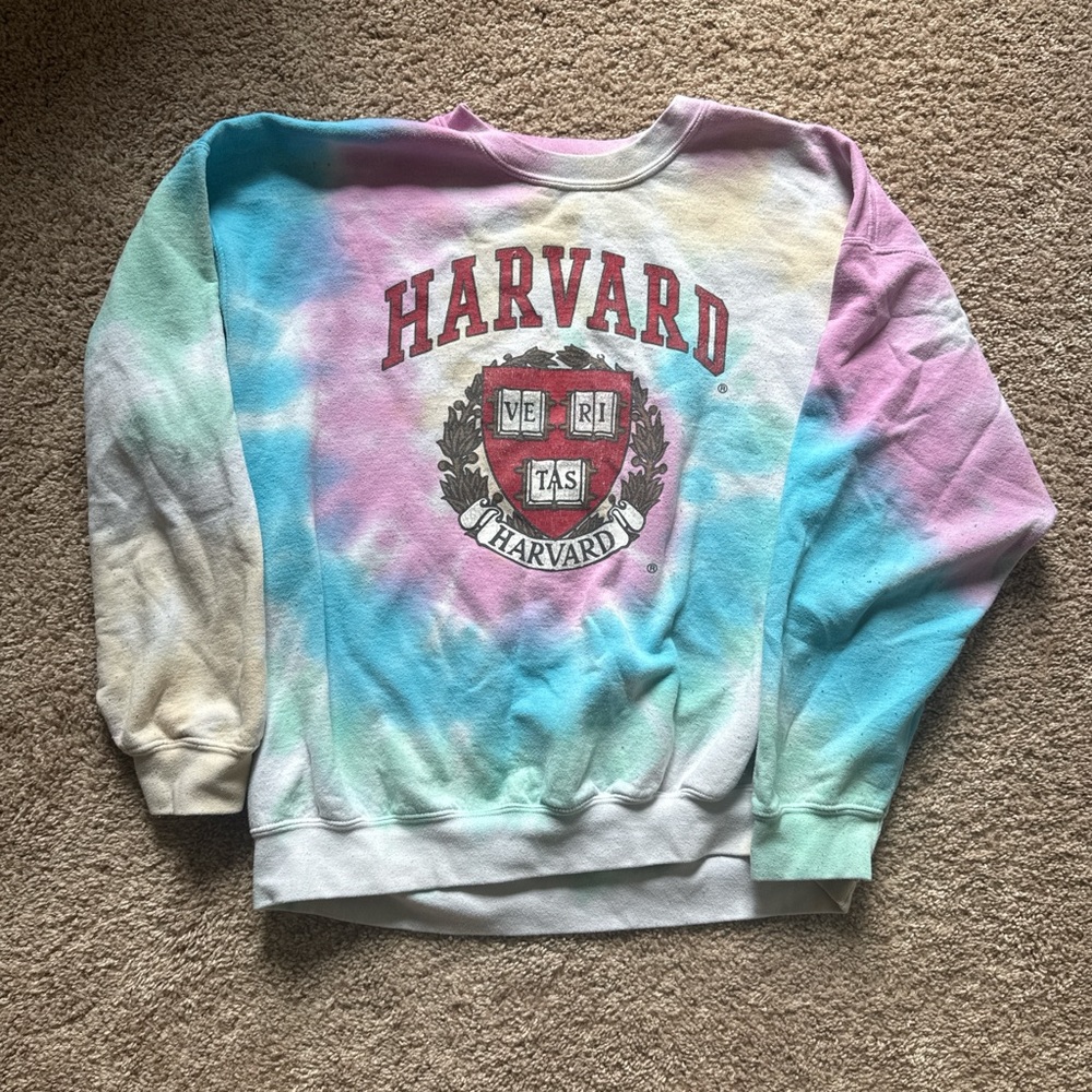 Forever 21 Multicolor Tie-Dye Crew Neck Sweater